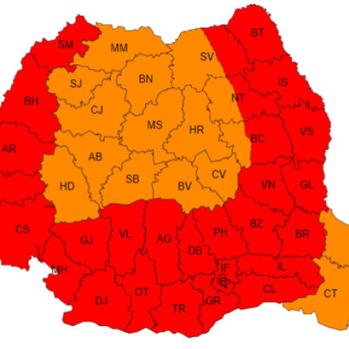 Cod roșu de caniculă în județul Bacău și în mare parte din țară