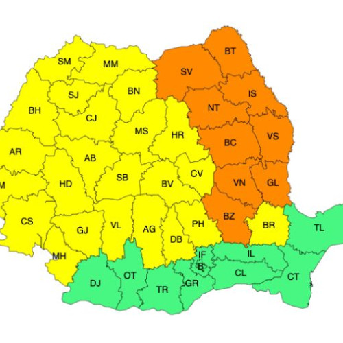 Averse torențiale prevăzute în mai multe județe