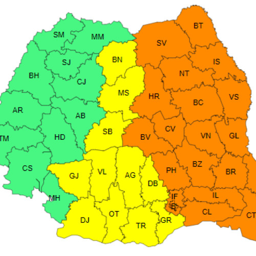 Avertizări meteo: ploi abundente și vânt puternic în mai multe regiuni