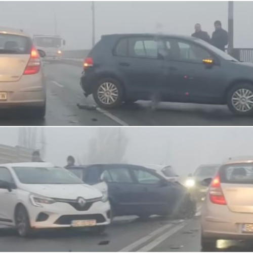 Accident în lanț pe Podul de la Margineni din cauza vremii nefavorabile