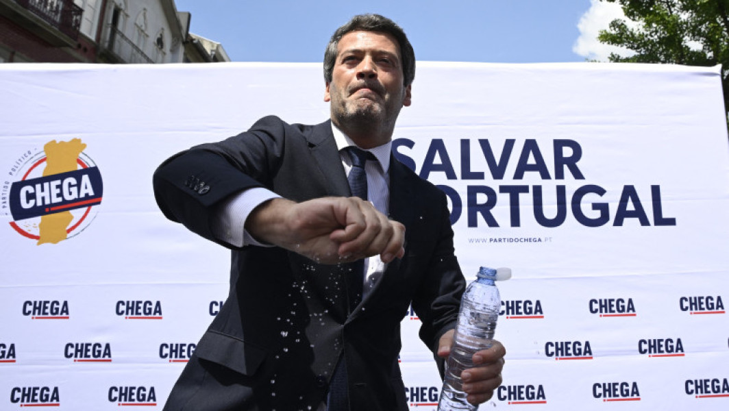 Liderul partidului Chega s-a prăbușit la un miting de campanie