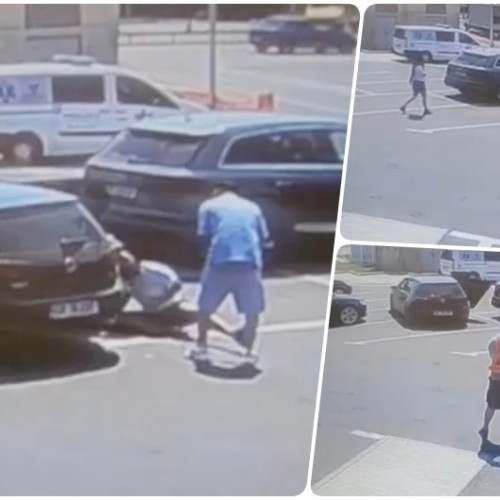 VIDEO. Tentativă de răpire, în parcarea Mega Image din Șerbănești! Totul a fost surprins pe camere