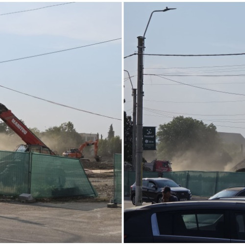 VIDEO: Poluare pe șantierul centrului comercial Aurora Retail Park, de pe strada Narciselor! Garda de Mediu Bacău a amendat constructorul