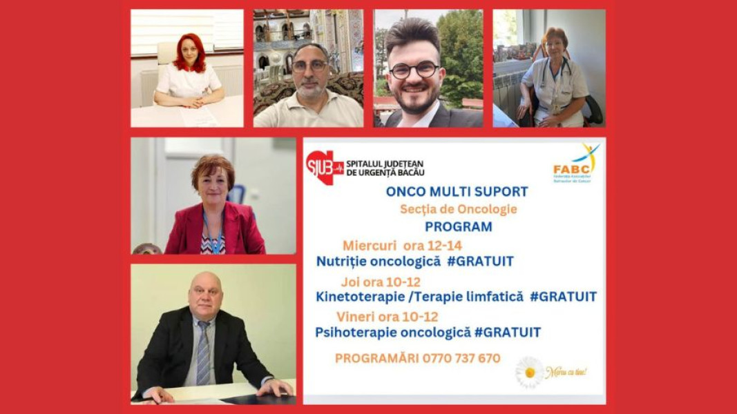 Programul Onco Multi Suport oferă servicii gratuite pacienților oncologici din Bacău