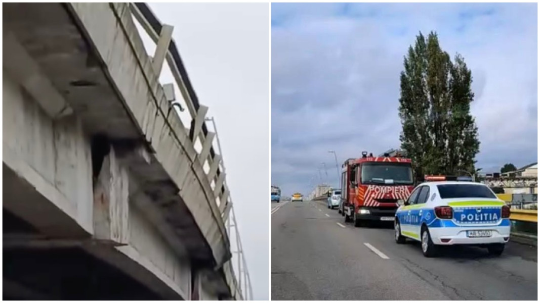 Intervenție ISU după deplasarea balustradei la pasarela Narcisa din Bacău
