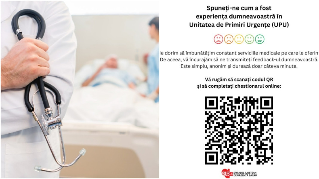 Spitalul Județean Bacău lansează un chestionar online pentru pacienți și aparținători