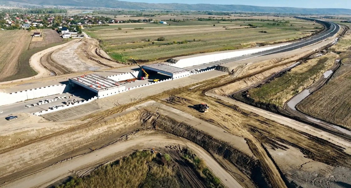 Progrese la lotul 2 al autostrăzii A7 Focșani – Bacău, cu imagini recente de pe șantier