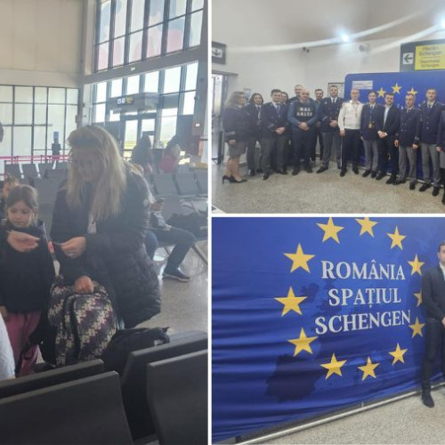 Polițiștii de frontieră acționează la Aeroportul Bacău în timpul aderării României la spațiul Schengen - Autoritățile oferă informații pasagerilor călătorind în străinătate