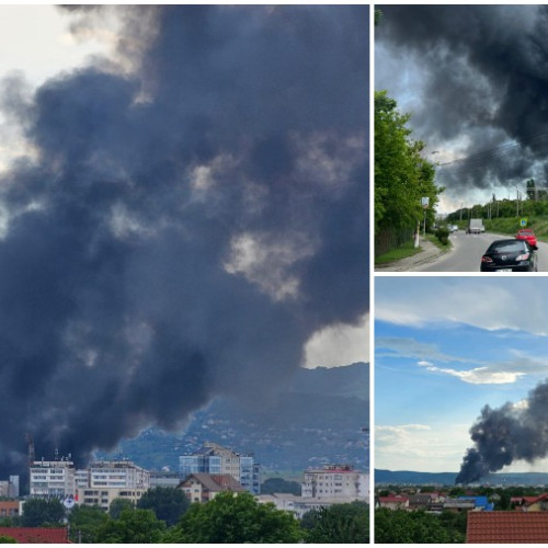 Ultima oră! Incendiu puternic în Bacău. A luat foc un depozit de mase plastice – UPDATE